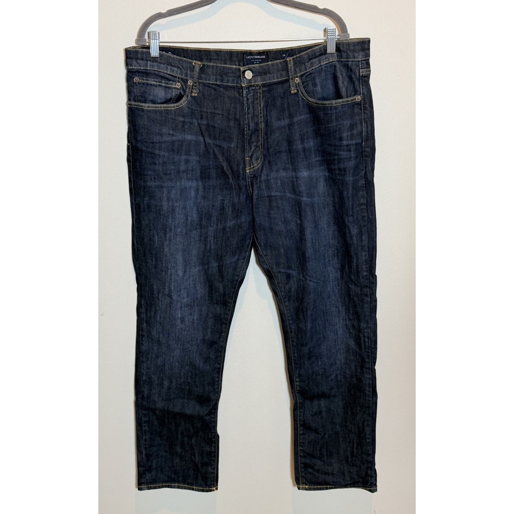 Lucky Brand Men 410 Athletic Fit Slim Jeans Dark Wash Blue 38x30 EUC